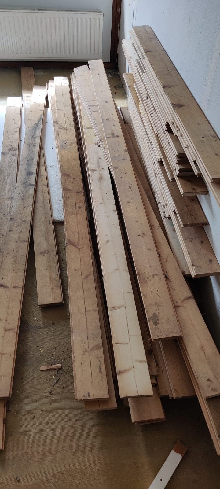 Grenen houten vloer (50-75m2) - Antiek, Ophalen, Gebruikt, Vloerdelen of -planken, Hout