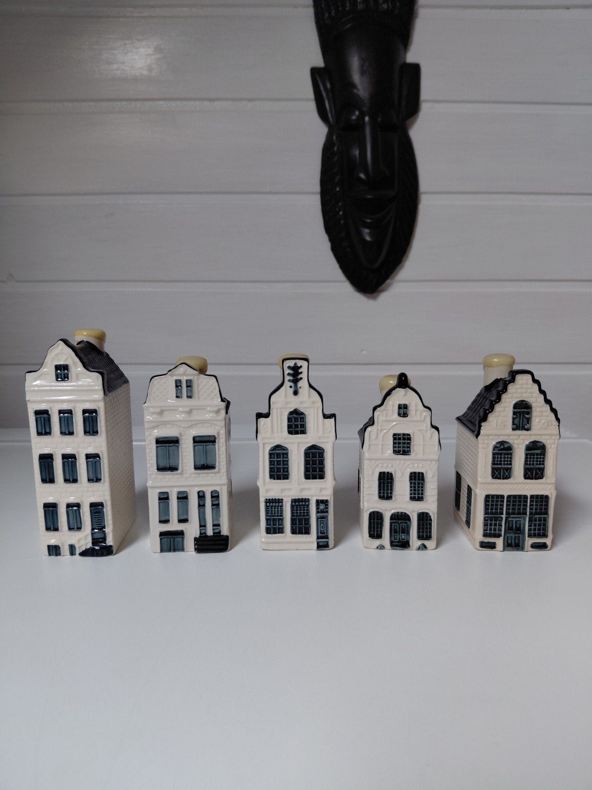 KLM Huisjes Bols Delfts Blauw - Set van 5, Ophalen of Verzenden, Gebruikt