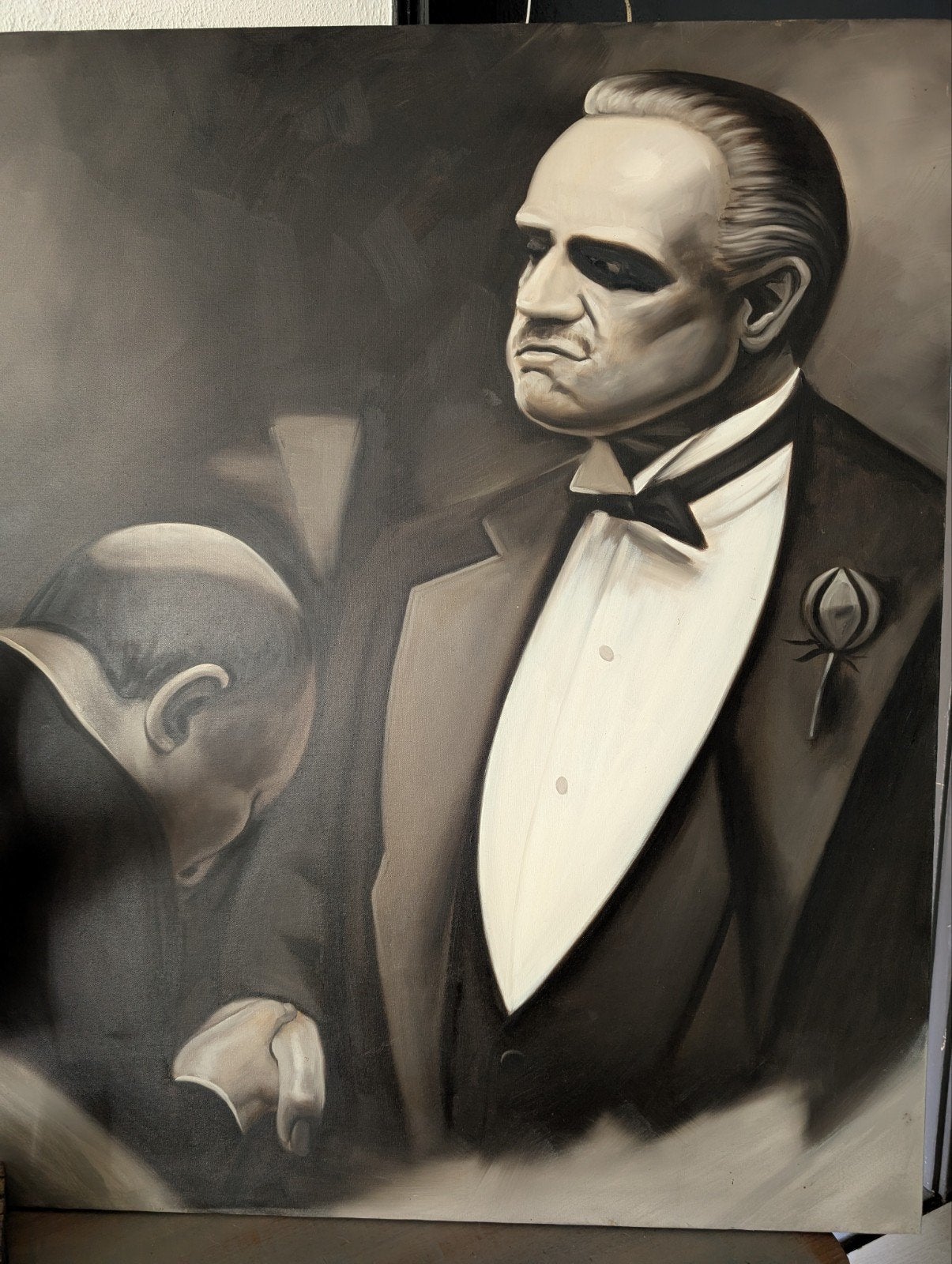 Handgeschilderd schilderij The Godfather - 120x100cm, Antiek en Kunst, Ophalen, Handgeschilderd, Film