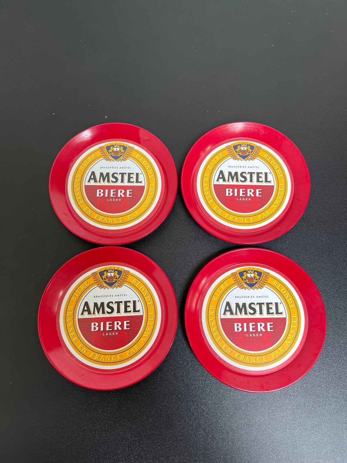 Set van 4 Amstel Biere onderzetters, Ophalen of Verzenden, Gebruikt, Overige typen, Amstel