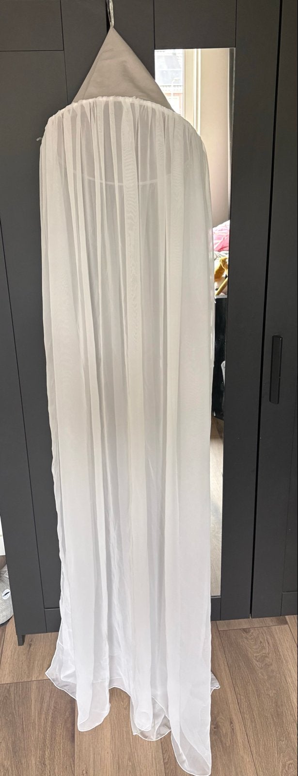 Klamboe wit met grijs, Ophalen, Gebruikt, 180 cm of meer, 100 cm of meer