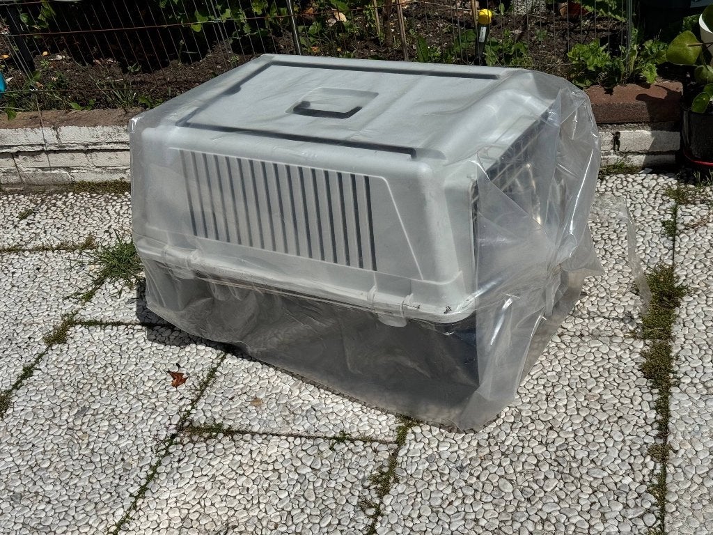 Nette transport Hondenbench - Grijs - 68 x 49 x 45,5 cm, Dieren en Toebehoren, Hondenbenches, Ophalen, Zo goed als nieuw