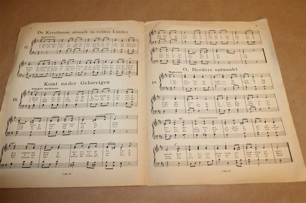Kerstklokken kerstliederen bladmuziek ca 1930 VIntage, Muziek en Instrumenten, Gebruikt, Ophalen of Verzenden, Artiest of Componist