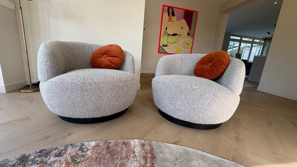 Woolly draaifauteuils Woood 2x, Ophalen, Gebruikt, 75 tot 100 cm, 75 tot 100 cm
