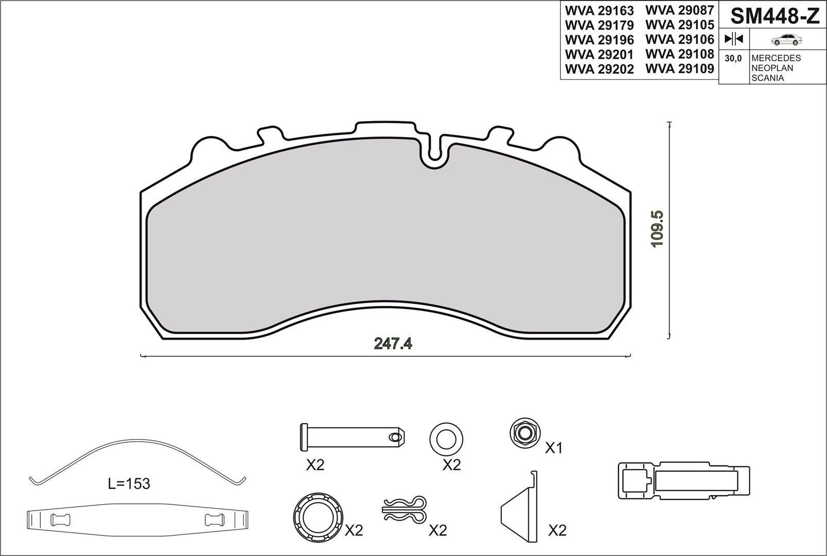 DAF CF 65 2001.01 / / - now | Brake Pads, -, -, Nieuw, Remmen en Aandrijving
