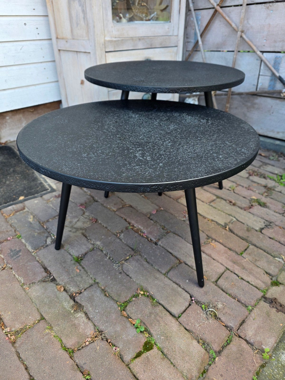 2 salontafels zwart, Huis en Inrichting, Ophalen, Rond, 50 tot 100 cm, 50 tot 100 cm
