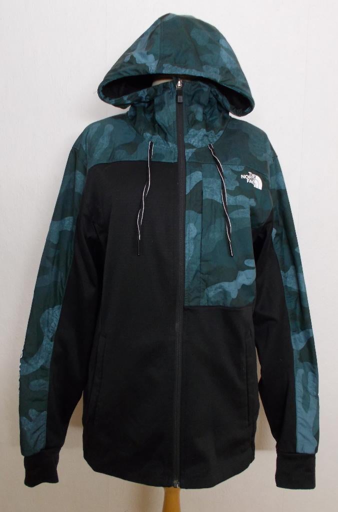 Zwart/groen jasje van The North Face met capuchon! S, Verzenden, Zo goed als nieuw, Maat 36 (S), Groen