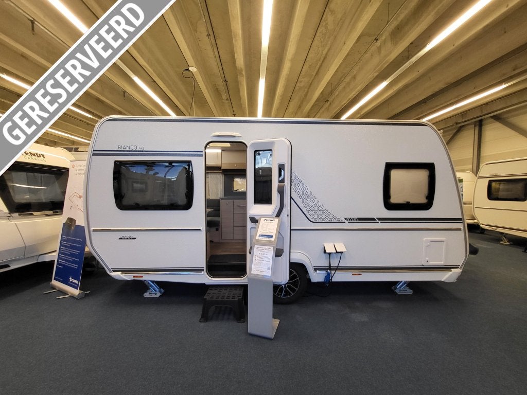 Fendt Bianco Activ 445 SFB; af fabriek mooi compleet, Caravans en Kamperen, Reservewiel, Rondzit, Bedrijf, Overige typen
