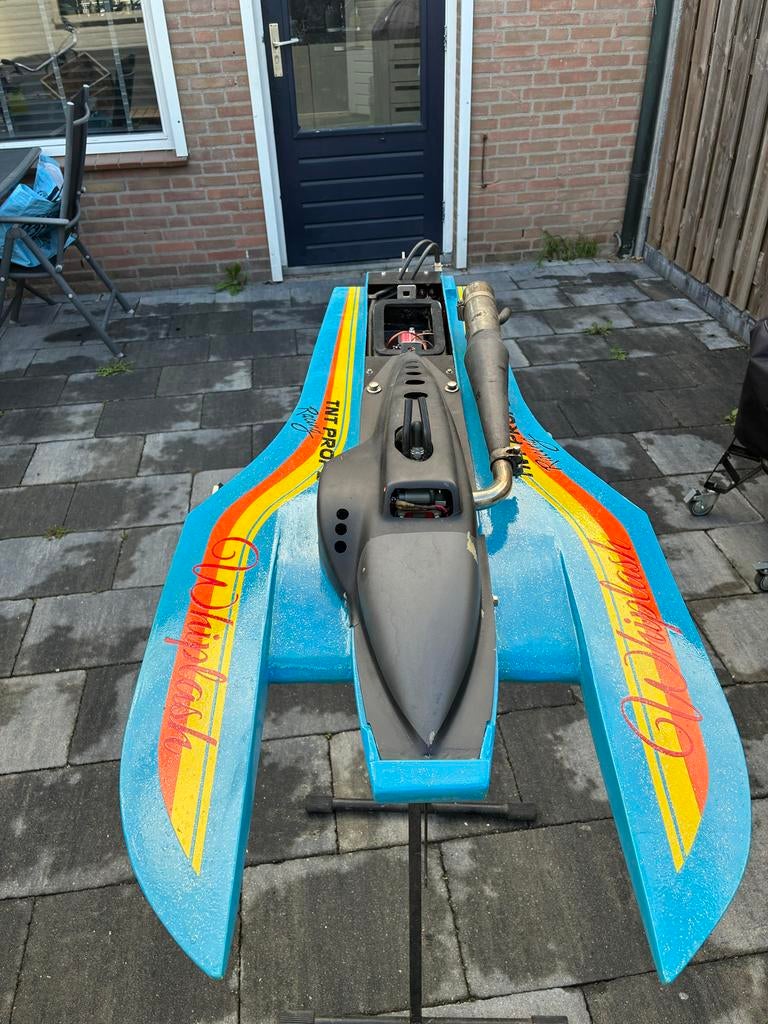 Whiplash RC boot met Zenoah motor (excl. prop, ontvanger, ac, Hobby en Vrije tijd, Gebruikt, Ophalen, Overige merken, Groter dan 1:32