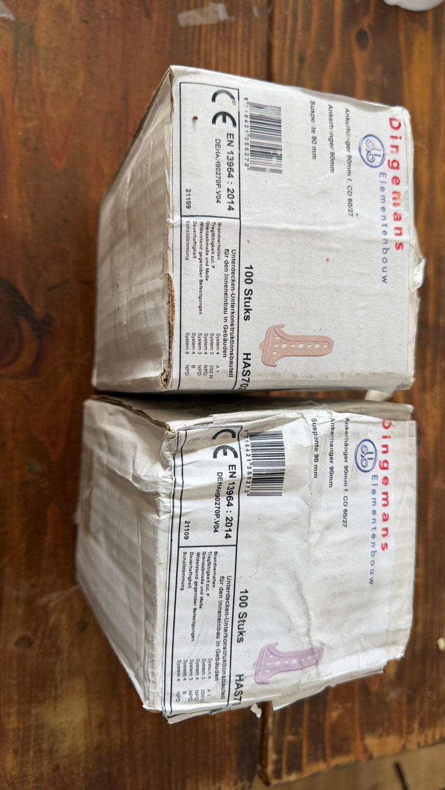 Anker hangers 90 mm 2x 100 stuks nieuw, Ophalen of Verzenden, Nieuw