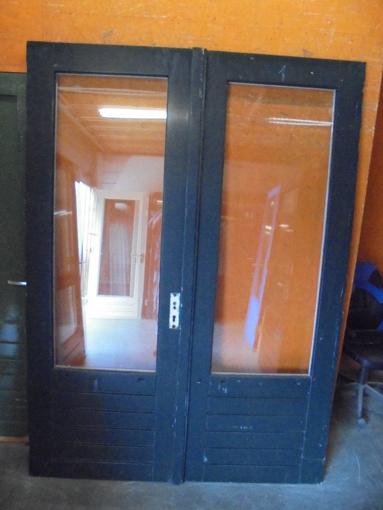 Openslaande tuindeuren dubbelglas, 167 x 231,5 (nr. QQ085), Ophalen, Glas, 120 cm of meer, 215 cm of meer