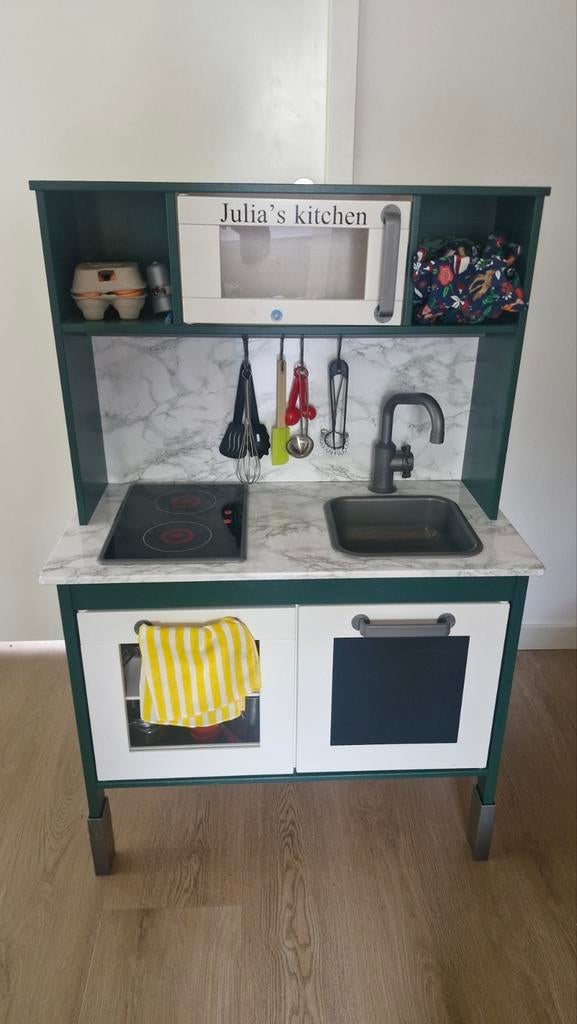 Ikea speelkeuken met toebehoren en stickers, Ophalen, Gebruikt, Hout, Speelkeuken