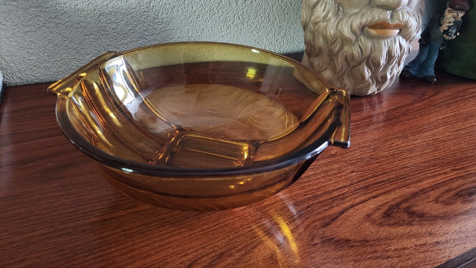 Walther & Söhne Art Deco Amber Glazen Fruitschaal, Ophalen of Verzenden