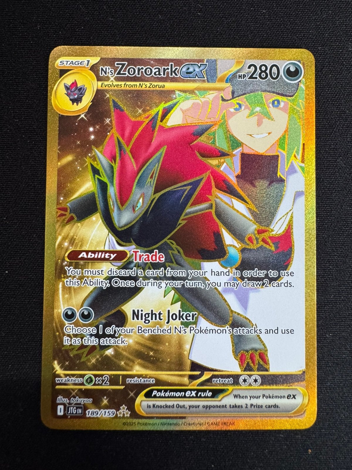 Pokémon N’s Zoroark JTG189 SR, Ophalen, Zo goed als nieuw