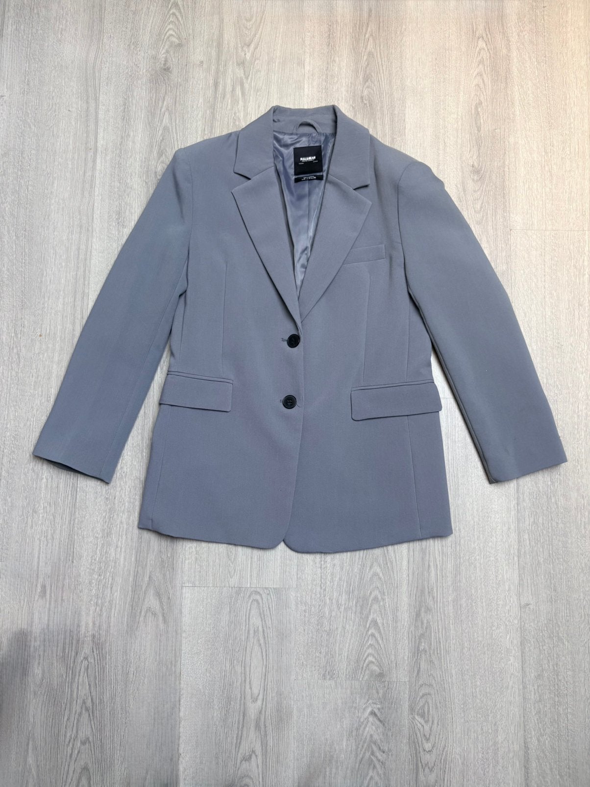 Blazer Blauw/Grijs Oversized Pull&Bear, Ophalen of Verzenden, Jasje, Maat 36 (S), Grijs