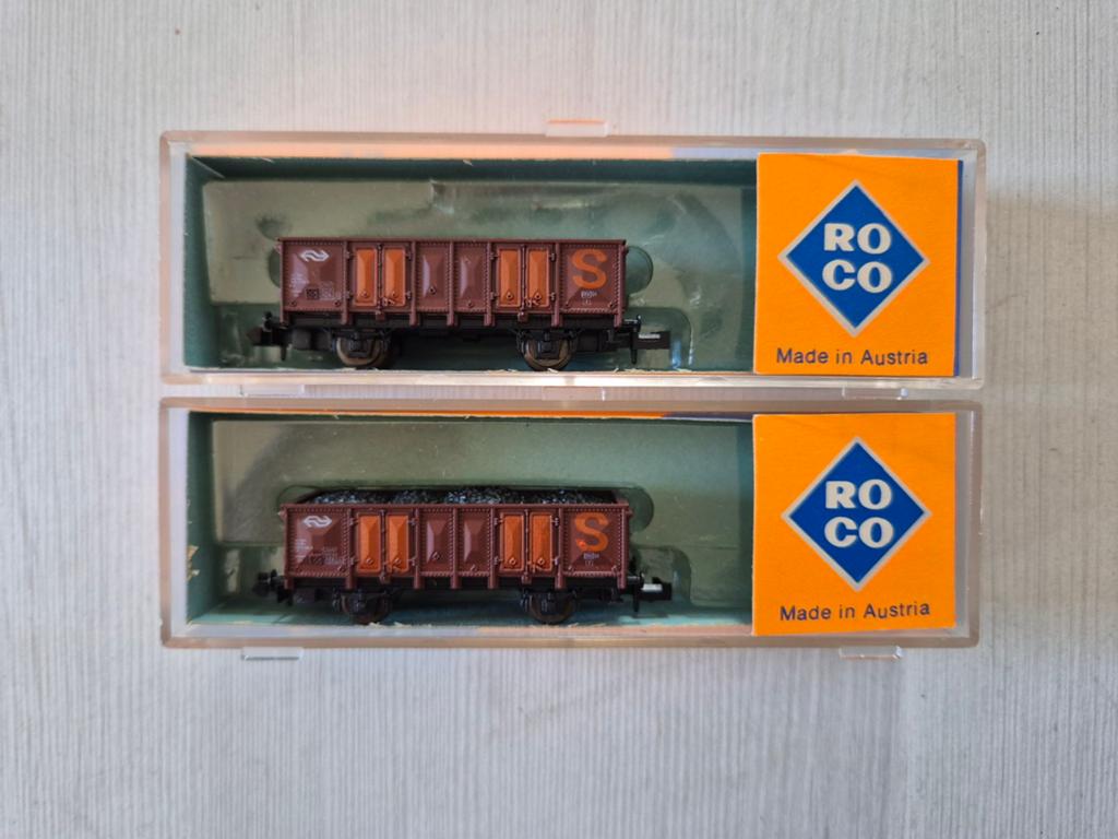 2 Roco N-spoor NS openbakwagons 2310B/2317B, Gelijkstroom, Wagon, Ophalen of Verzenden, Roco