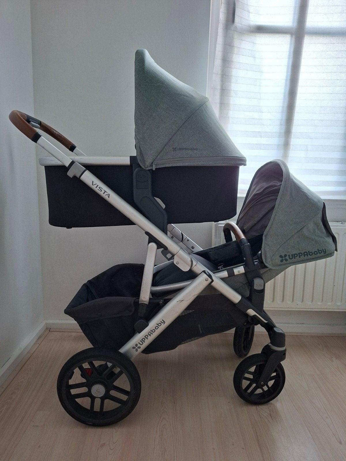 UPPAbaby Vista Groen DUO, TWIN EN MONO + accessoires, Kinderen en Baby's, Kinderwagens en Combinaties, Gebruikt, Combiwagen, Overige merken