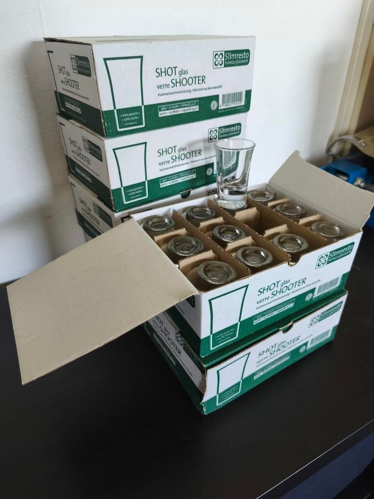 5 dozen Nieuwe Shotglazen - Slimresto Horeca Glaswerk, Ophalen, Glas of Glazen, Nieuw, Glas