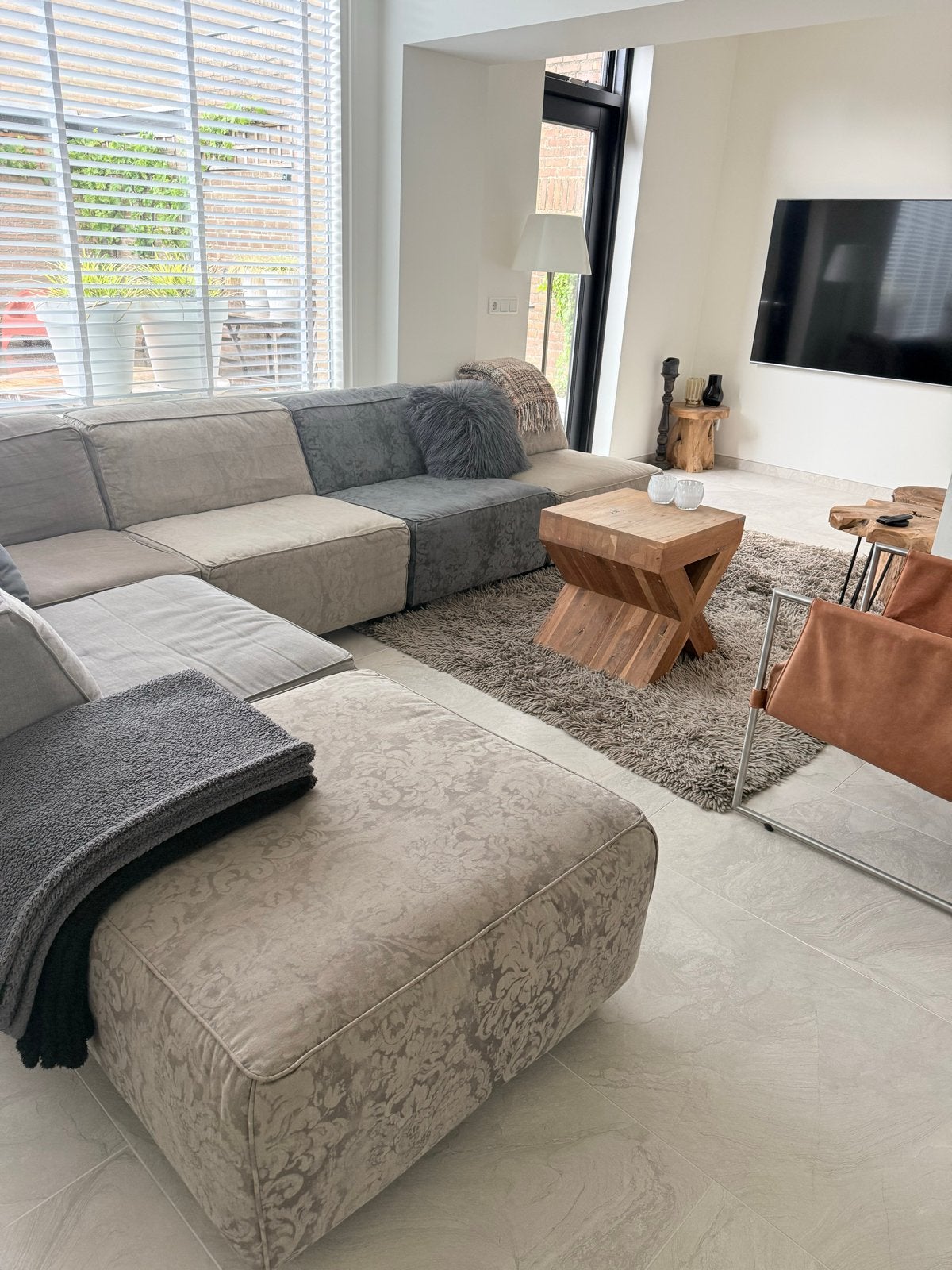 GOOSSENS Moderne verplaatsbare elementenbank 250 x 340, Huis en Inrichting, Banken | Bankstellen, Ophalen, Gebruikt, 100 tot 125 cm
