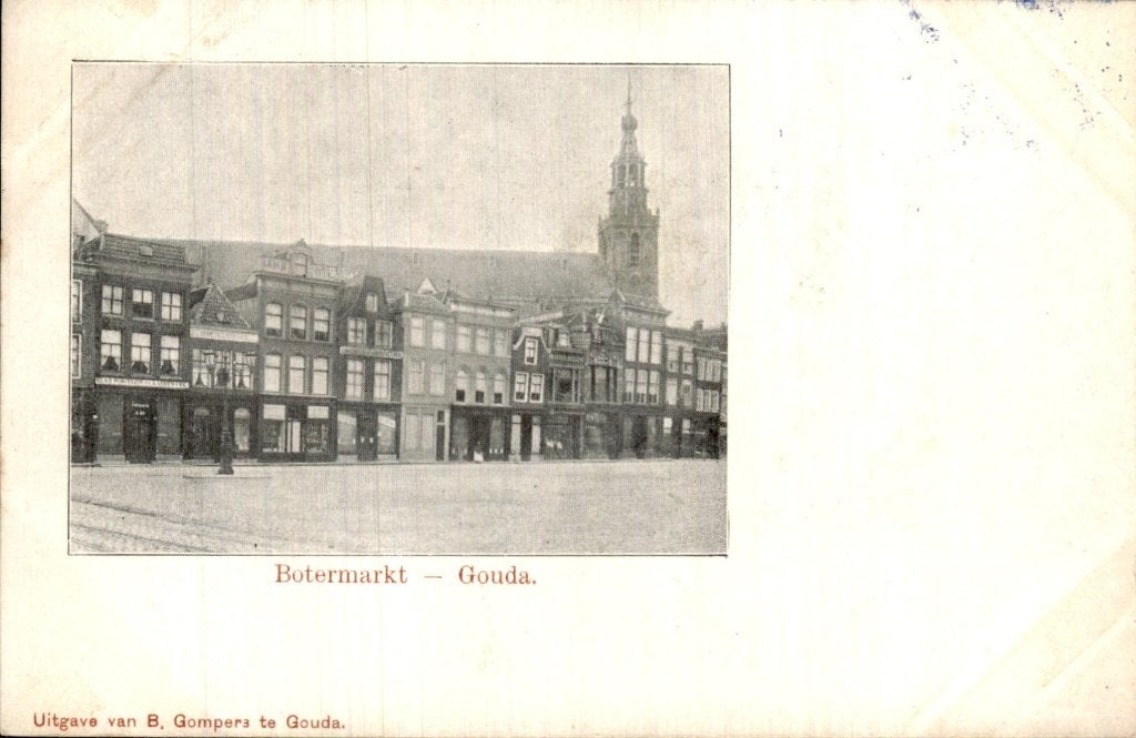 Gouda - Botermarkt - Straatgevels, Ophalen of Verzenden, Voor 1920, Ongelopen, Zuid-Holland