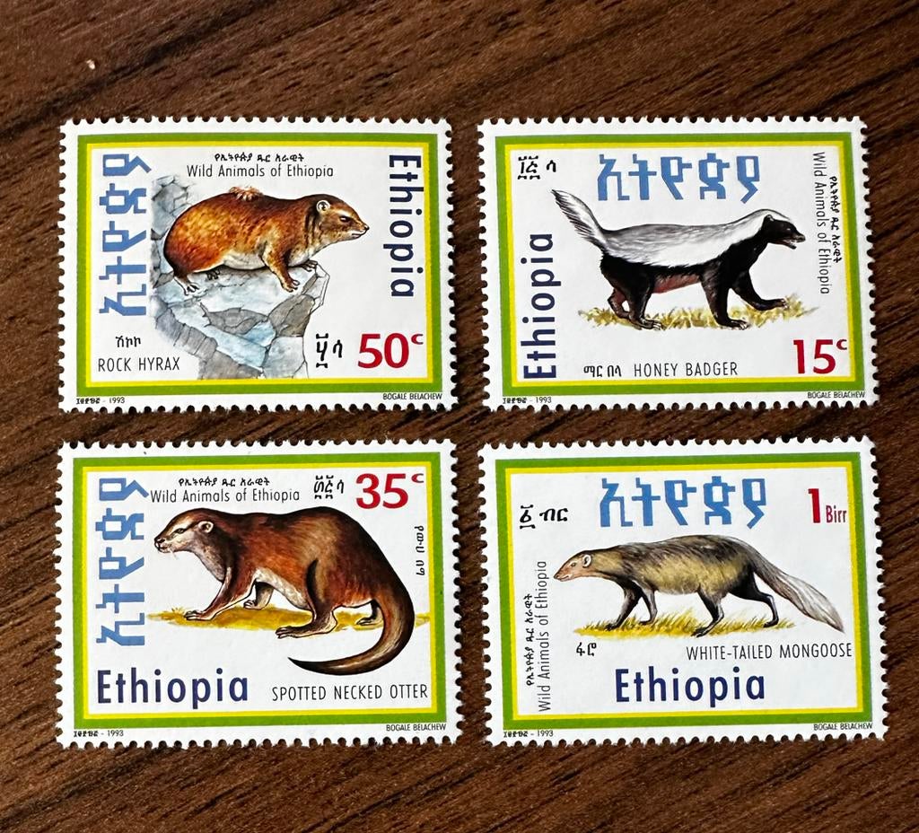 Ethiopië 1993 Dieren Postfris Postzegels Set, Ophalen of Verzenden, Overige landen, Postfris