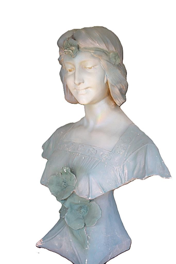 beeld/Terracotta beeld Friedrich Goldscheider .Art Deco bust, Antiek en Kunst, Ophalen of Verzenden