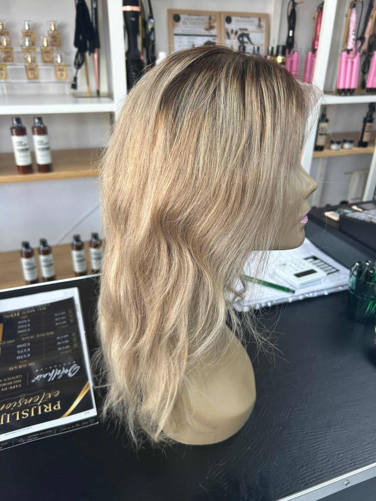 Echthaar halflange pruik SALE op=op human hair lace wig TOP, Ophalen of Verzenden, Nieuw, Pruik of Haarverlenging