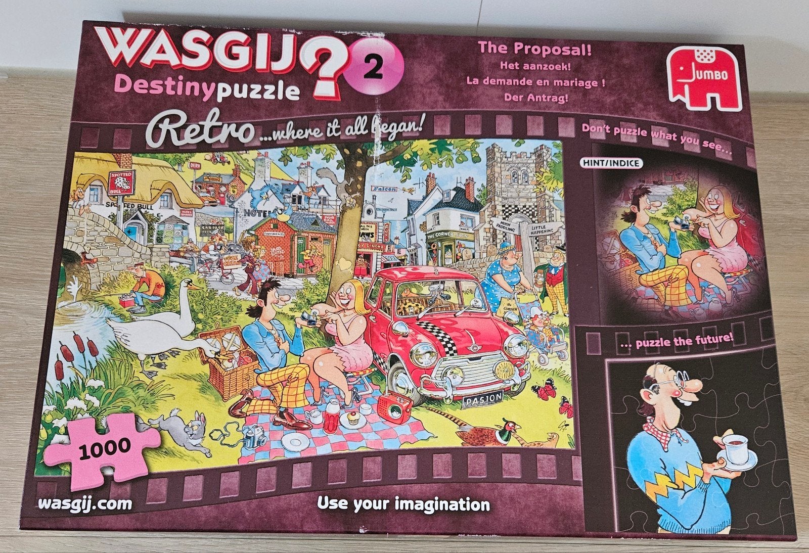 Wasgij Destiny 2 Retro 'The Proposal!' 1000 stukjes, Ophalen of Verzenden, 500 t/m 1500 stukjes, Gebruikt, Legpuzzel