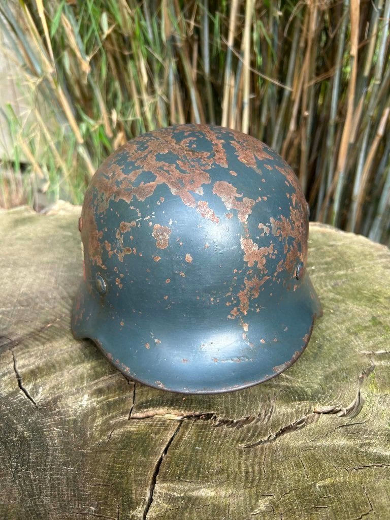 Duitse WO2 helm, Verzamelen, Ophalen of Verzenden, Duitsland, Helm of Baret