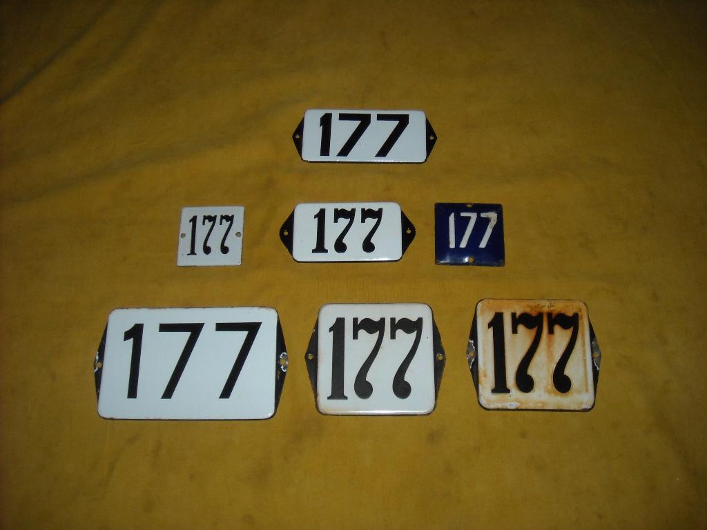 oud emaille huisnummer 177 ook 178 179 180 181 182 183 184 7, Ophalen of Verzenden