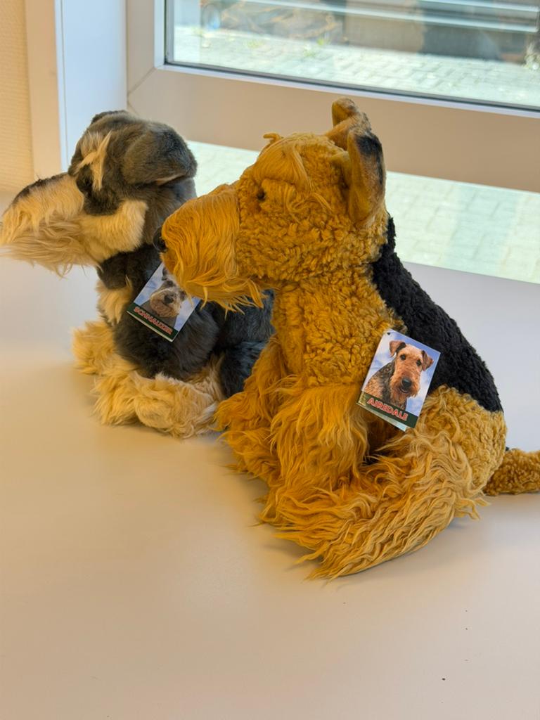 2x Faithful Knuffelhond Schnauzer Airedale knuffel honden, Nieuw, Met label, H, H