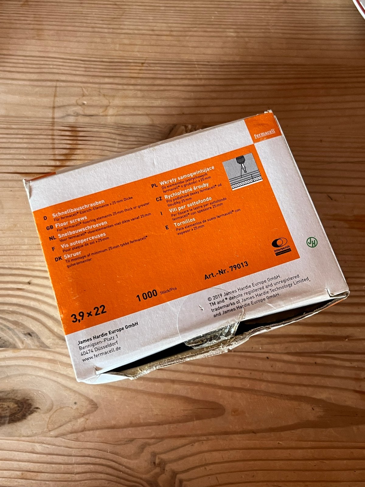 Fermacell Snelbouwschroeven 3,9x22 mm, Ophalen of Verzenden, Zo goed als nieuw, Minder dan 50 mm, Schroeven