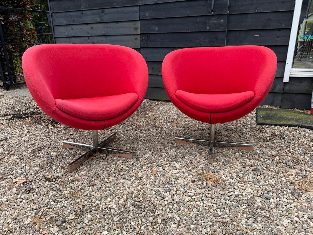2x Varier Stokke Planet fauteuils, rode stof, z.g.a.n., Ophalen, Zo goed als nieuw, Stof, 75 tot 100 cm