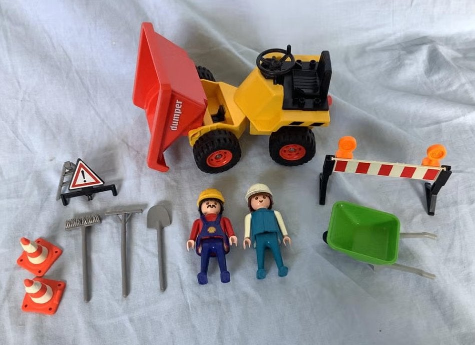 Playmobil 3756 Dumper met 2 figuren en gereedschap, Ophalen of Verzenden, Gebruikt, Complete set