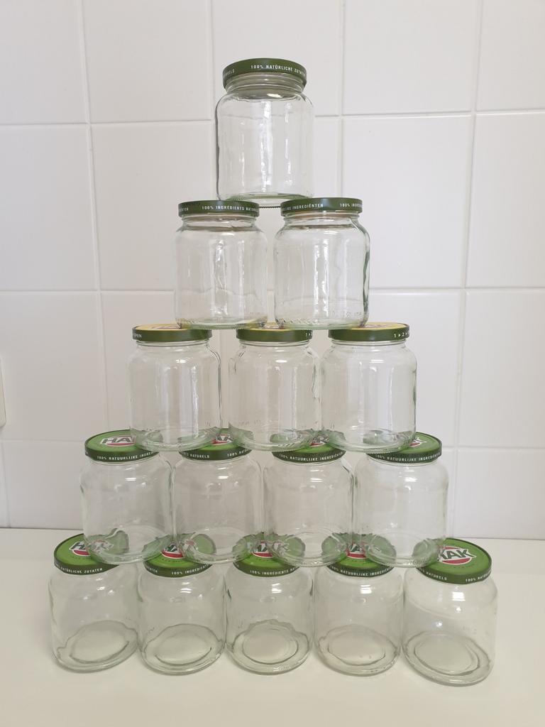 50 HAK lege glazen potten 300ml - Ideaal voor bewaren, Huis en Inrichting, Keuken | Potten en Pannen, Ophalen of Verzenden, Zo goed als nieuw