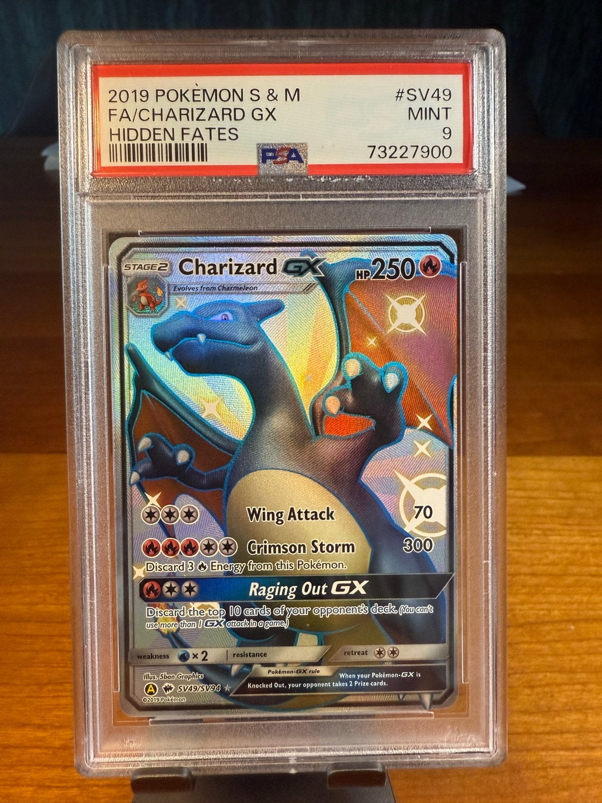 Charizard GX #SV49 - Hidden Fates (2019) - PSA 9, Ophalen of Verzenden, Zo goed als nieuw, Losse kaart, Foil