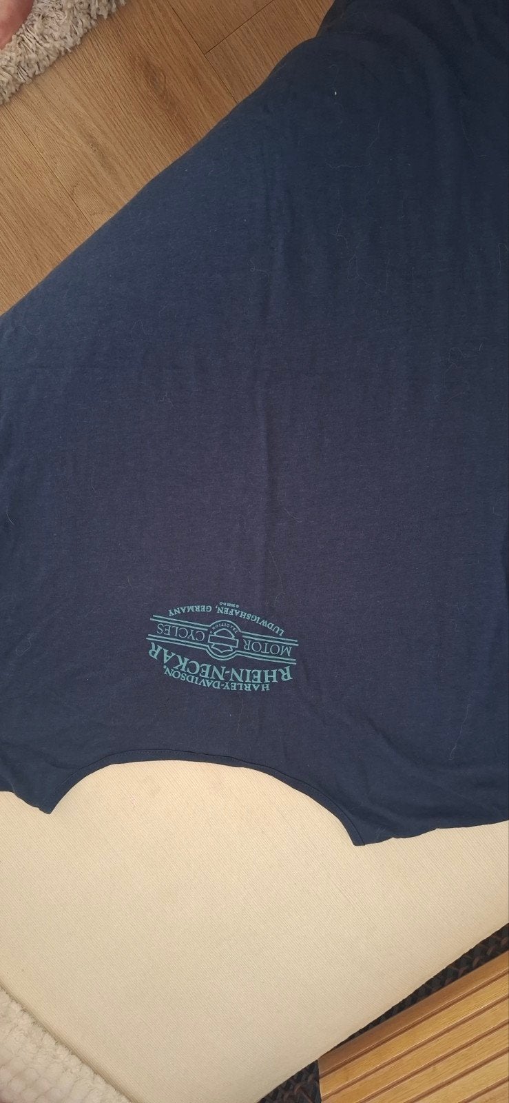 Harley-Davidson T-shirt - Donkerblauw met print, Blauw, Ophalen of Verzenden, Korte mouw, Maat 34 (XS) of kleiner