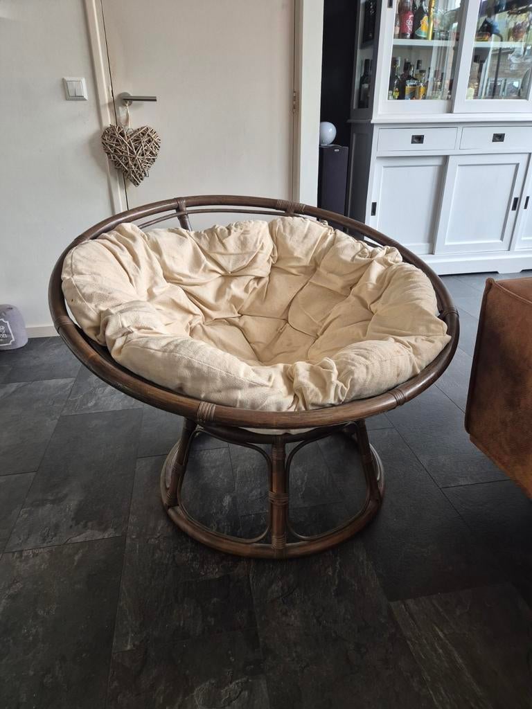 Papasan stoel, Huis en Inrichting, Ophalen, Rond, 100 tot 125 cm, Stof