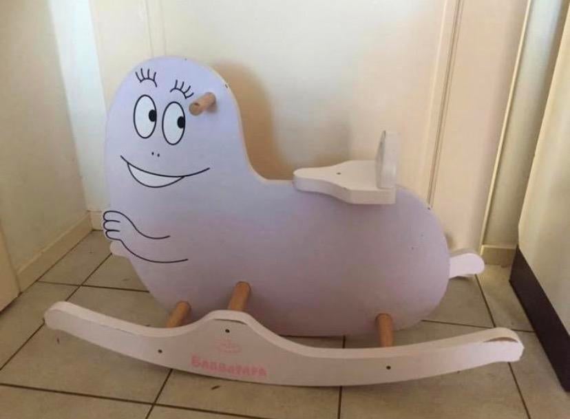 Hobbelpaard barbapapa, Ophalen, Gebruikt