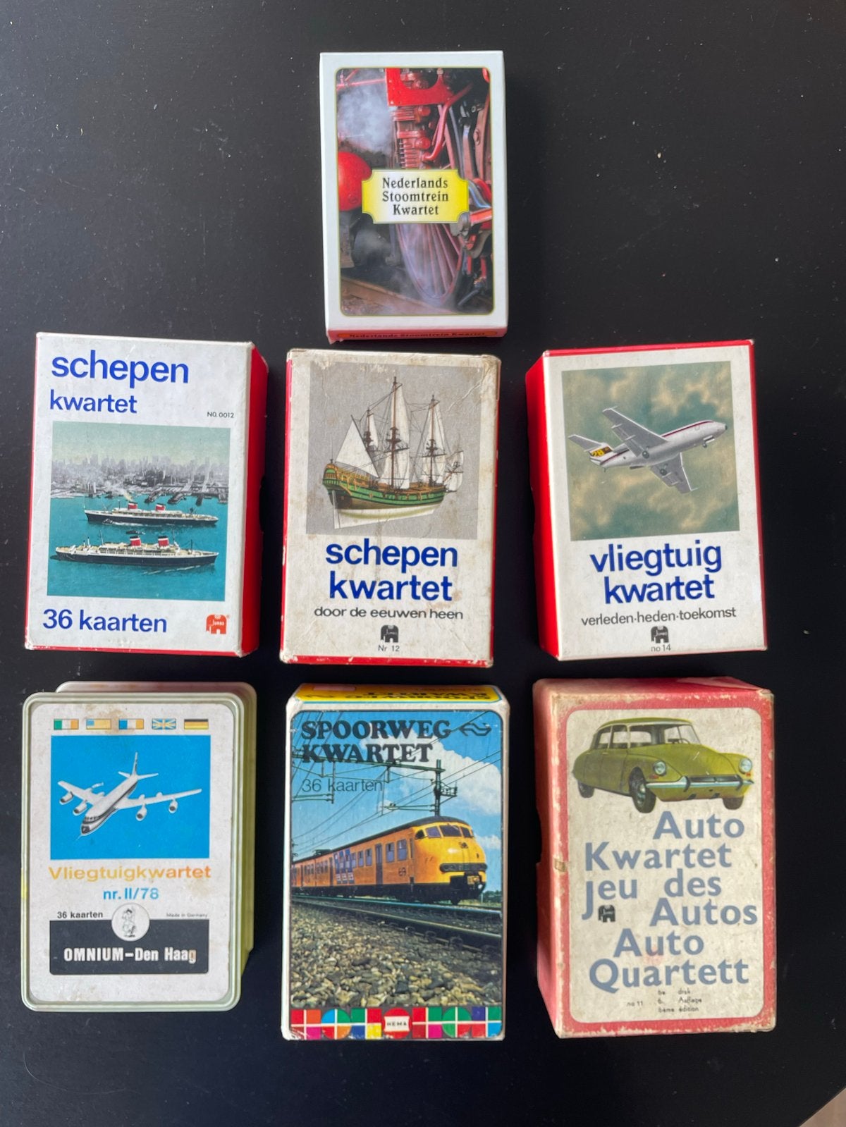 Vintage Kwartetspellen Collectie (7 stuks), Drie of vier spelers, Ophalen of Verzenden, Gebruikt