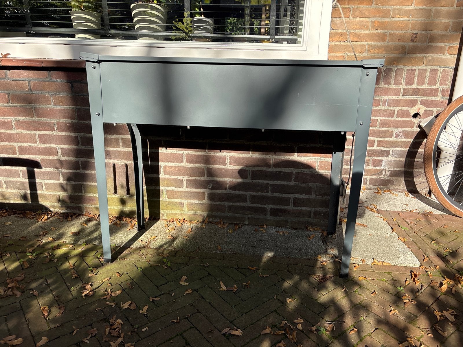 Verhoogde plantenbak/kweektafel - Grijs metaal, Ophalen, Gebruikt, Balkon, Metaal