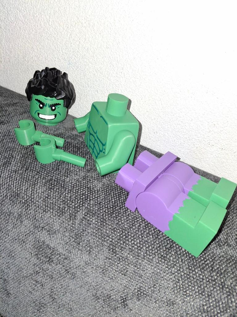 XL 3D Geprinte Hulk Lego Figuur - Uniek Verzamelobject, Ophalen of Verzenden, Nieuw, Overige merken