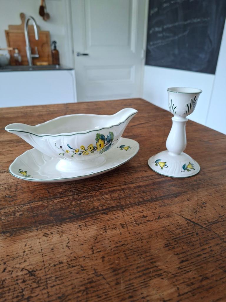 Villeroy & Boch Jamaica sauskom en kandelaar, Antiek en Kunst, Ophalen of Verzenden