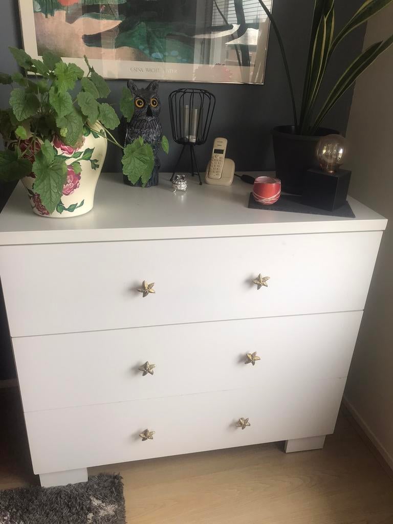 Prachtige grote witte houten  Ladekast / Commode zie foto’s, Huis en Inrichting, Ophalen, Zo goed als nieuw, 3 of 4 laden, Minder dan 100 cm