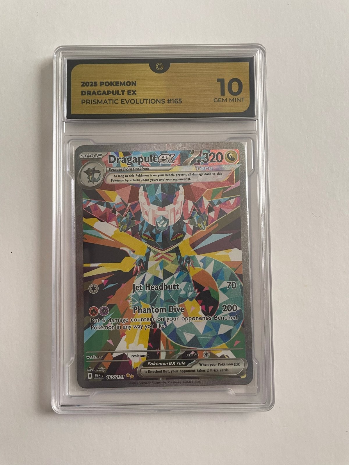 Dragapult ex #165 Prismatic Evolutions SIR PSA 10, Ophalen of Verzenden, Zo goed als nieuw, Losse kaart