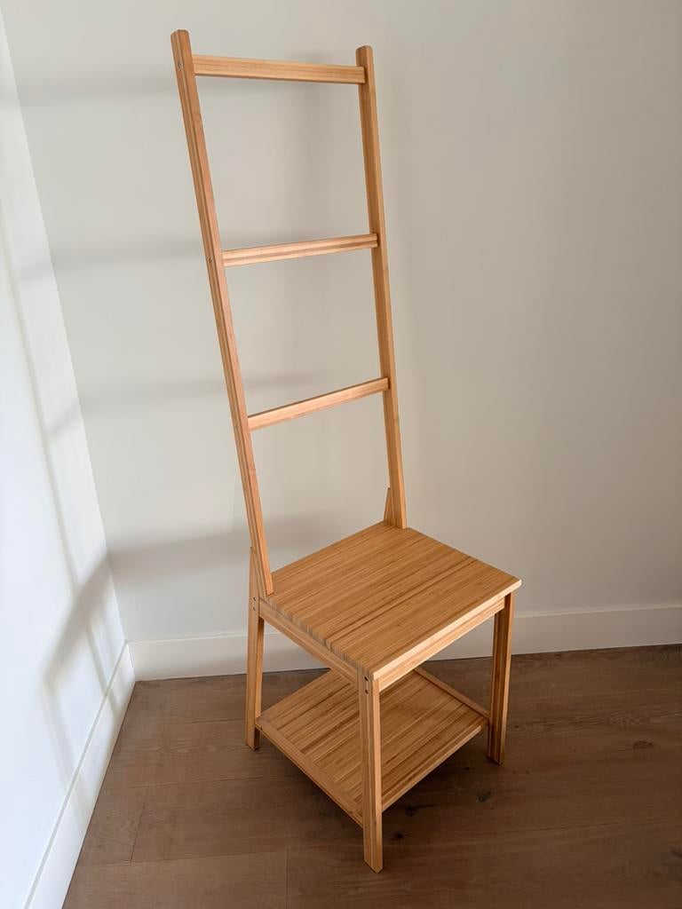 Ikea “Rågrund” stoel & handdoekenrek Bamboe ZGAN!!!, Ophalen, Bruin, Scandinavisch, Zo goed als nieuw