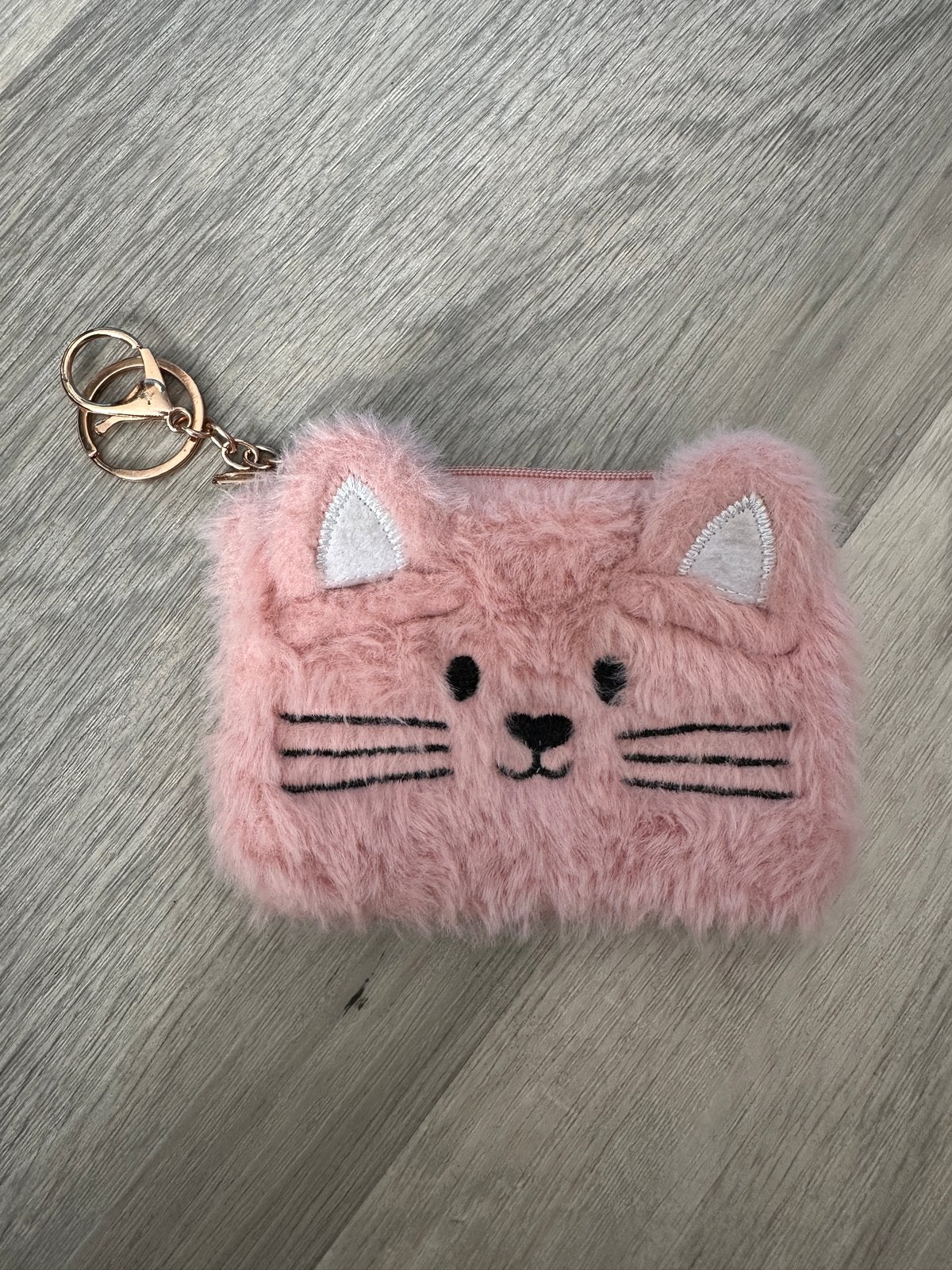 Fluffy Roze Kat Portemonnee Sleutelhanger, Ophalen of Verzenden, Zo goed als nieuw, Portemonnee, Roze