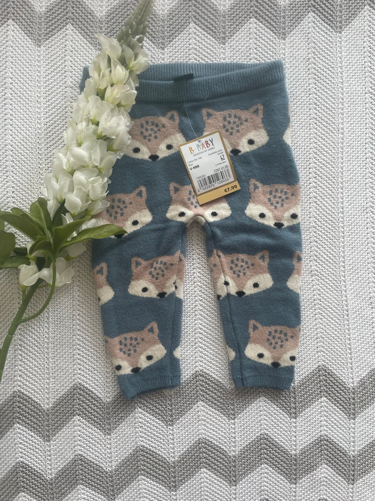 NIEUW, fijn winter broekje met vosjes van Mini, maatje 62, Ophalen of Verzenden, Nieuw, Jongetje, Broekje