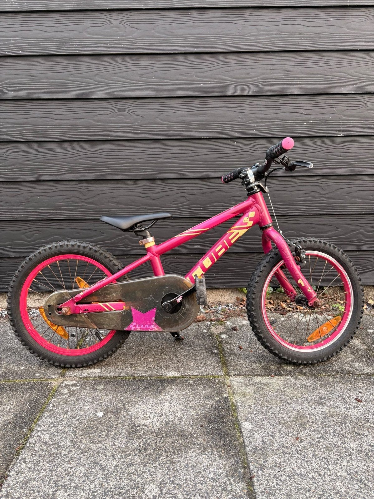 Cube Kids 160 kinderfiets 16 inch – paars/roze, Ophalen, Gebruikt, 16 tot 20 inch