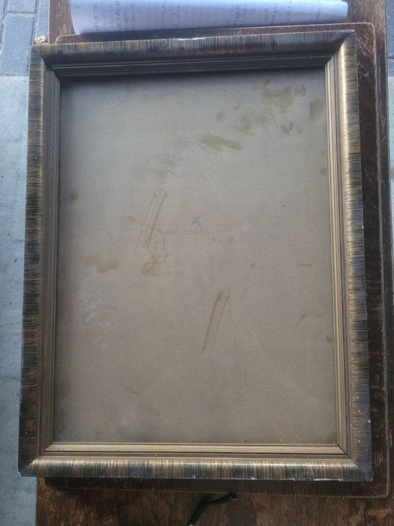 oude lijst hout met sierrand 34X44, Gebruikt, Hout, Overige typen, Hangend